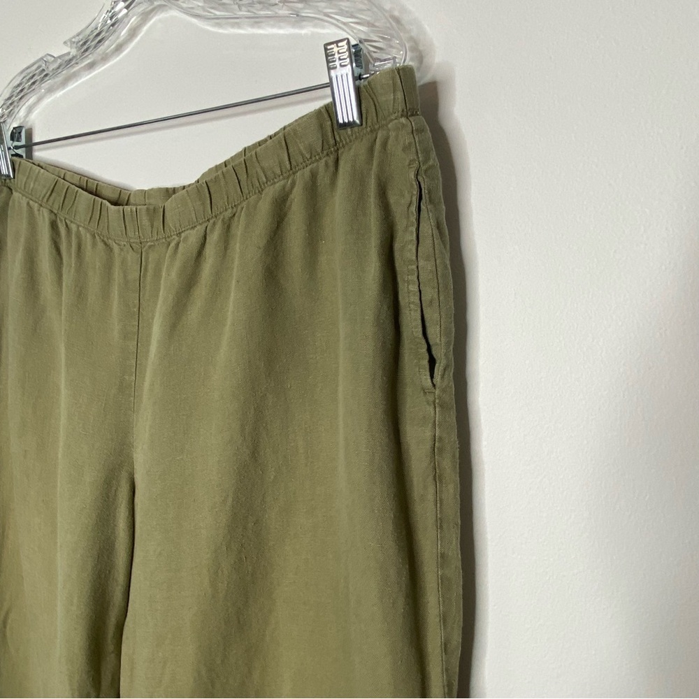 J. Jill Olive Khaki Love Linen Wide Leg Pants - Picture 5 of 9